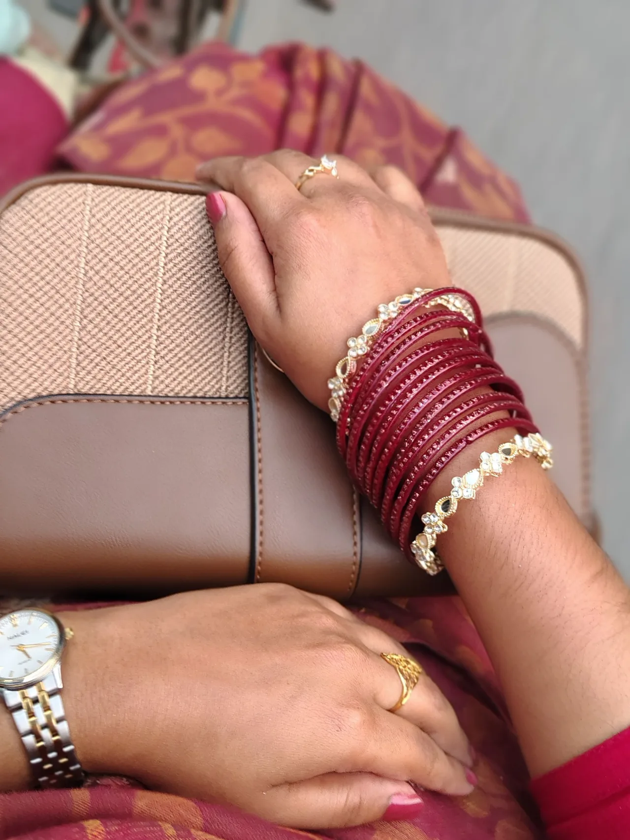 Ruhi Pearl Cuff — worn