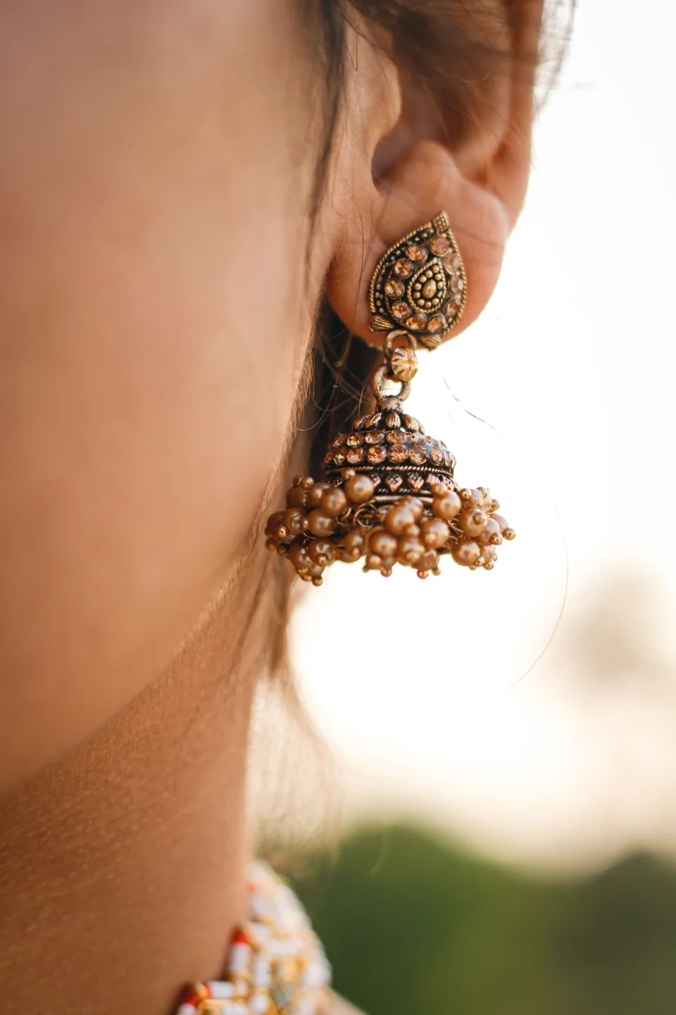 Noor Jhumkas — worn