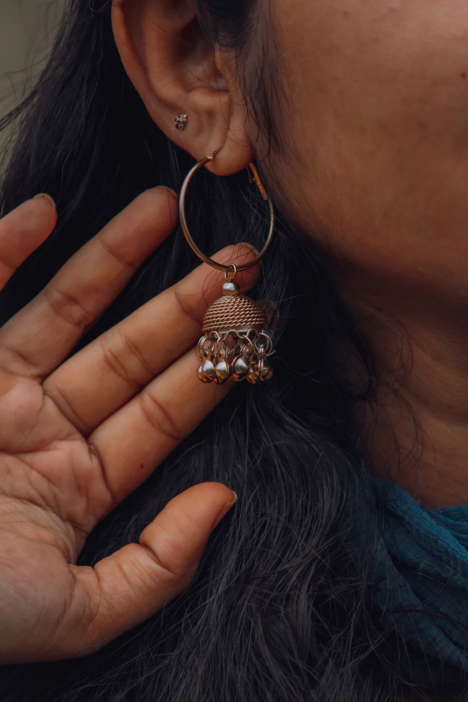 Zoya Oxidised Jhumkas — detail